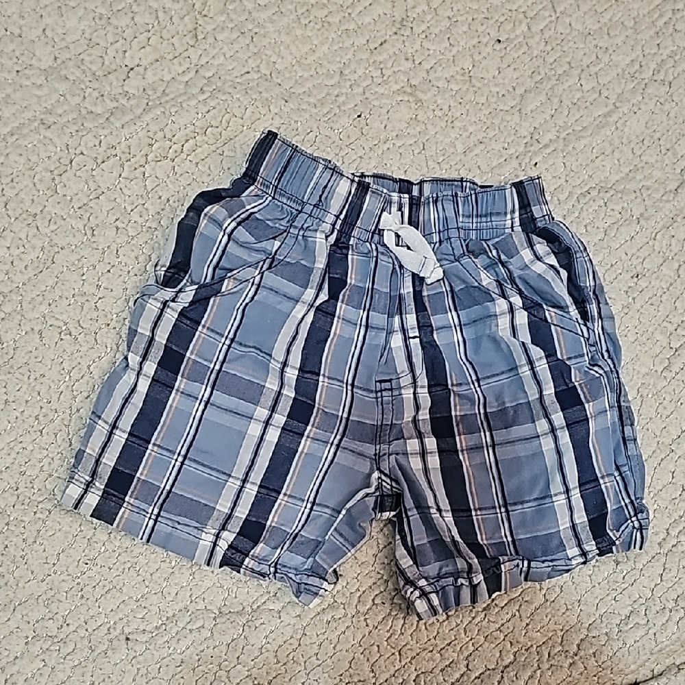 Kids Blue Plaid Shorts